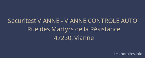 Securitest VIANNE - VIANNE CONTROLE AUTO