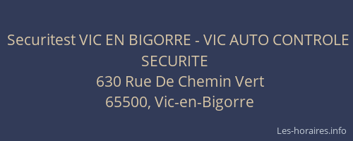 Securitest VIC EN BIGORRE - VIC AUTO CONTROLE SECURITE