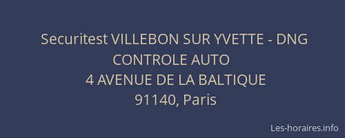 Securitest VILLEBON SUR YVETTE - DNG CONTROLE AUTO