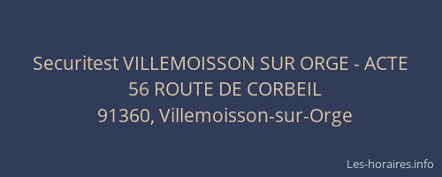 Securitest VILLEMOISSON SUR ORGE - ACTE