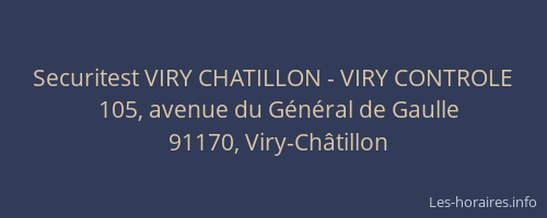 Securitest VIRY CHATILLON - VIRY CONTROLE