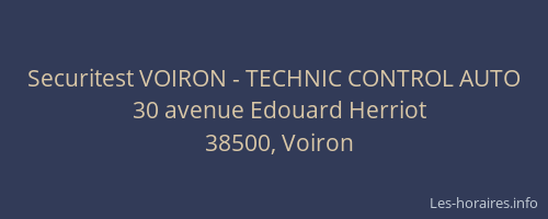 Securitest VOIRON - TECHNIC CONTROL AUTO