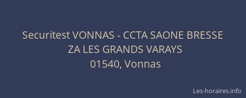 Securitest VONNAS - CCTA SAONE BRESSE
