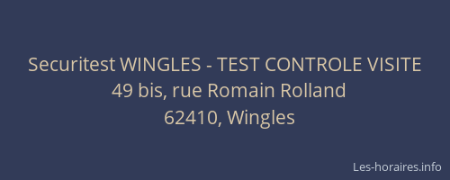 Securitest WINGLES - TEST CONTROLE VISITE