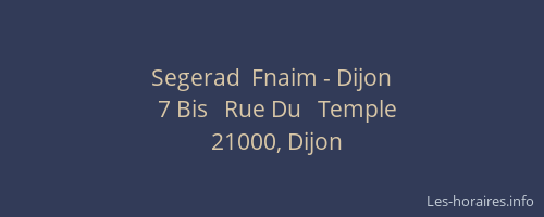Segerad  Fnaim - Dijon