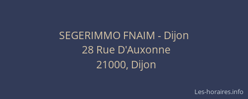 SEGERIMMO FNAIM - Dijon
