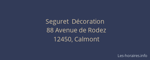 Seguret  D&eacute;coration