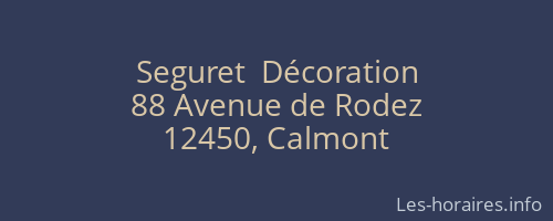 Seguret  Décoration