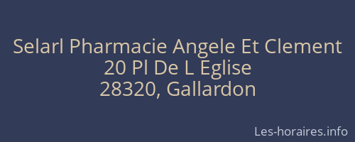 Selarl Pharmacie Angele Et Clement