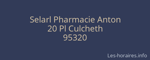 Selarl Pharmacie Anton