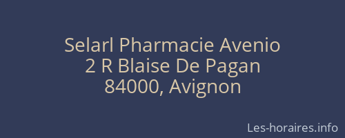 Selarl Pharmacie Avenio