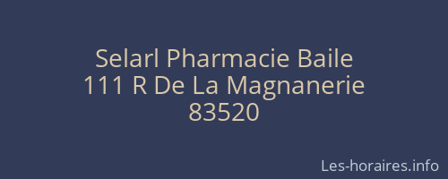 Selarl Pharmacie Baile