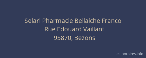 Selarl Pharmacie Bellaiche Franco