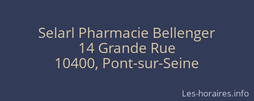 Selarl Pharmacie Bellenger