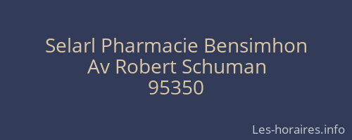 Selarl Pharmacie Bensimhon