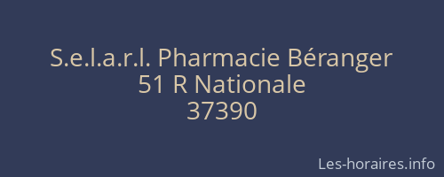 S.e.l.a.r.l. Pharmacie Béranger