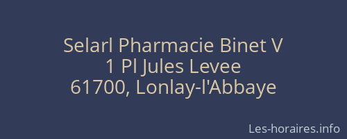 Selarl Pharmacie Binet V