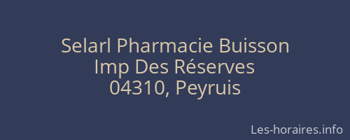 Selarl Pharmacie Buisson