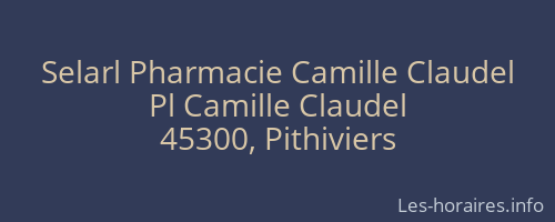 Selarl Pharmacie Camille Claudel