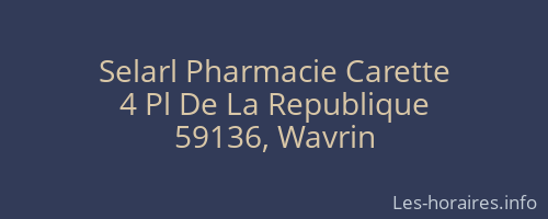 Selarl Pharmacie Carette