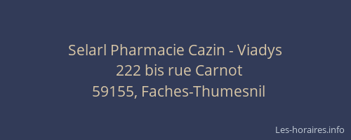 Selarl Pharmacie Cazin - Viadys