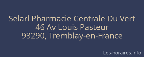 Selarl Pharmacie Centrale Du Vert