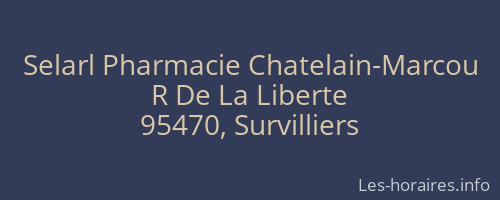 Selarl Pharmacie Chatelain-Marcou