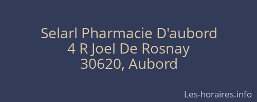 Selarl Pharmacie D'aubord