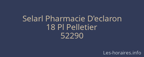 Selarl Pharmacie D'eclaron
