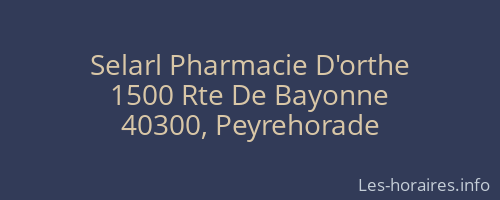 Selarl Pharmacie D'orthe