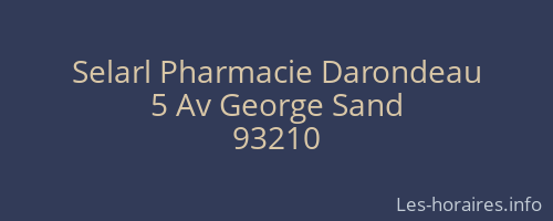 Selarl Pharmacie Darondeau