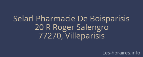 Selarl Pharmacie De Boisparisis