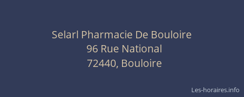 Selarl Pharmacie De Bouloire