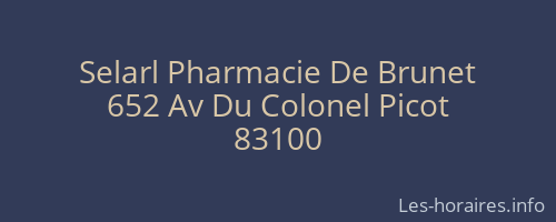Selarl Pharmacie De Brunet