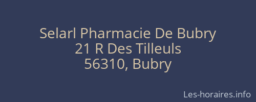Selarl Pharmacie De Bubry