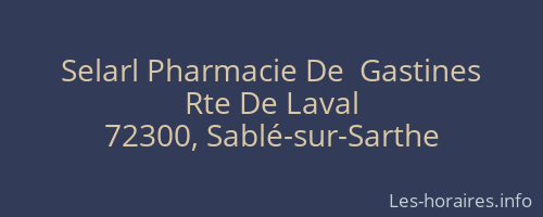 Selarl Pharmacie De  Gastines