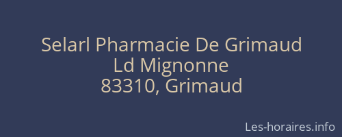 Selarl Pharmacie De Grimaud