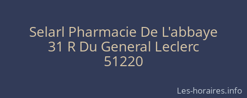 Selarl Pharmacie De L'abbaye