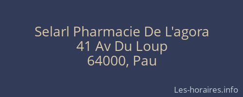 Selarl Pharmacie De L'agora