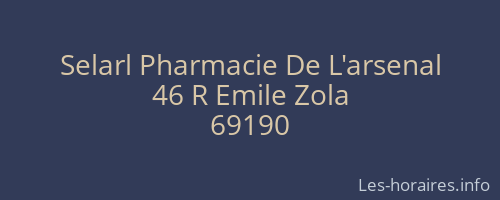 Selarl Pharmacie De L'arsenal