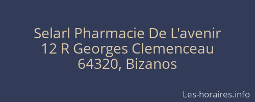 Selarl Pharmacie De L'avenir