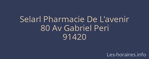 Selarl Pharmacie De L'avenir