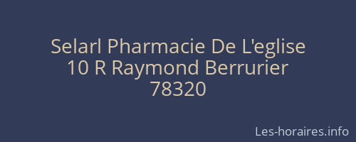 Selarl Pharmacie De L'eglise