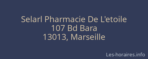 Selarl Pharmacie De L'etoile