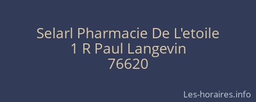 Selarl Pharmacie De L'etoile
