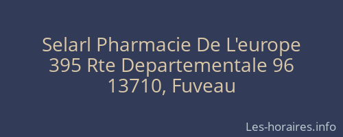 Selarl Pharmacie De L'europe
