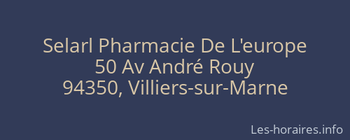 Selarl Pharmacie De L'europe