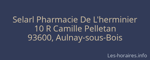 Selarl Pharmacie De L'herminier