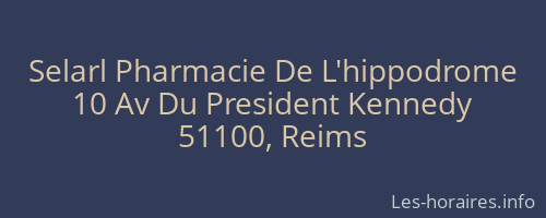 Selarl Pharmacie De L'hippodrome