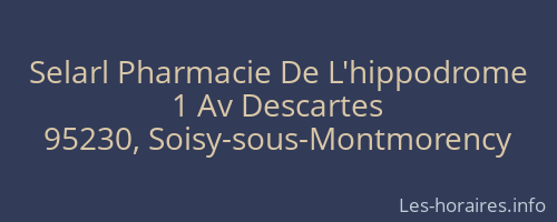Selarl Pharmacie De L'hippodrome
